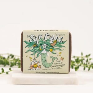 La sirène - barre de savon argile grise et pamplemousse