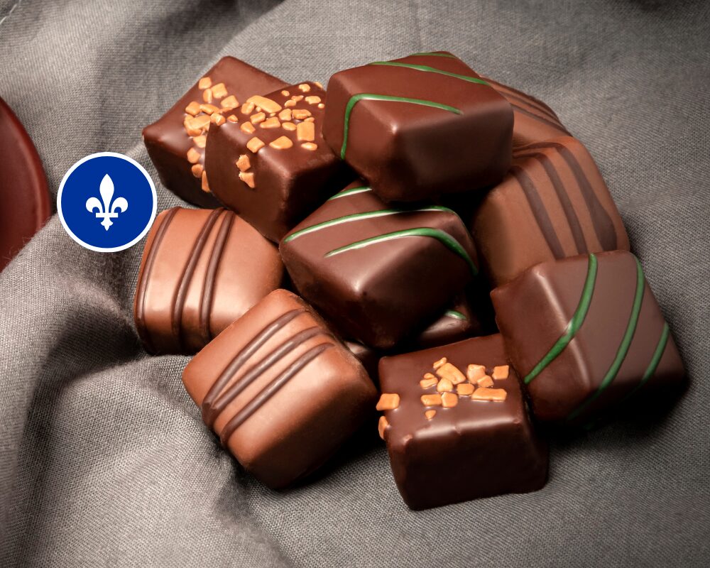 Bouchées chocolat noir et - framboises cassis et bleuets