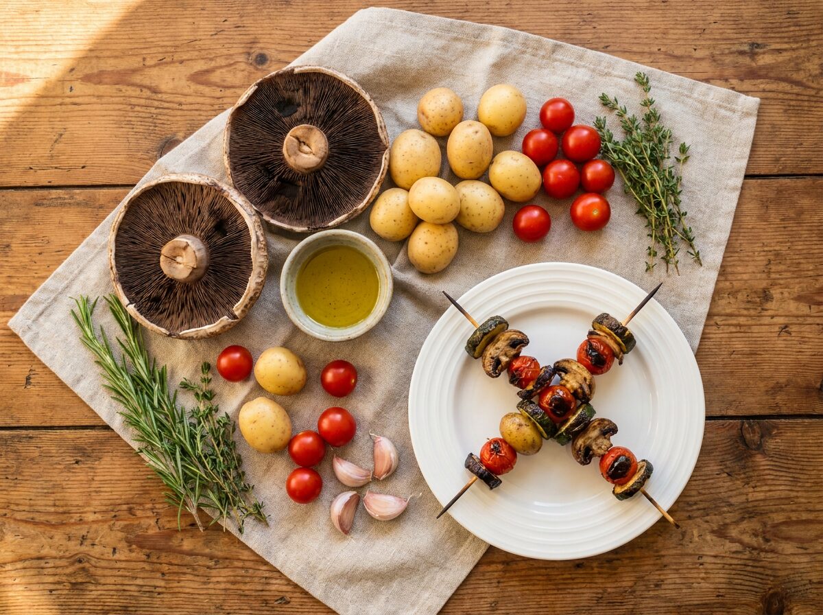 brochettes de légumes grillés végétaliennes